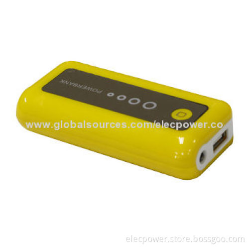Power Bank for Mobiles, 4,400mAh Capacity, 4 LEDs Display Power with Bright Lamp, 5V/1A Output